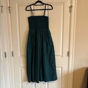 LOFT Teal Smocked Dress